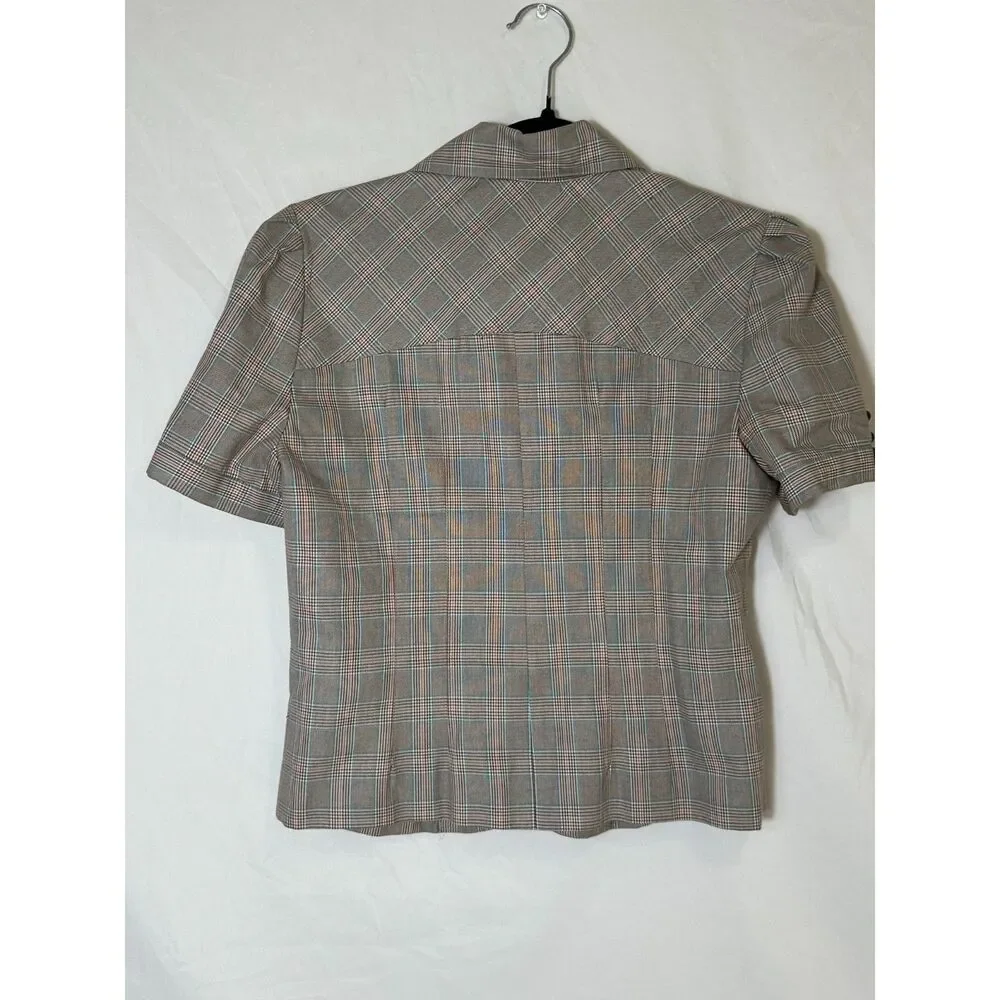 Lucca Blu Women's Herringbone Tweed Jacket/Skirt Set Lace Applique Size 4 Lined - Picture 5 of 11